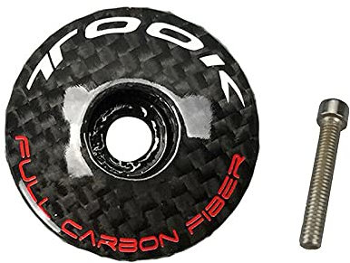 MAYANGYANG SteuersäTze Fahrrad Headset Vorbau Top Cap Carbon Faser Expander 28,6 mm1 1/8 Vorbau Gabelschaft Stecker Abdeckung Bolzen for Straße Berg Fahrrad Gabel Teile Ahead Kappe(Red (Shiny))