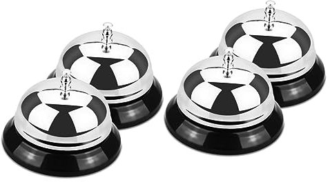 Tofficu 4stücke Tischglocke Handglocke Für Restaurant Hotel Bar Lautstark Und Langlebig Als Serviceglocke Alarmglocke Oder Spielglocke Für Tiere