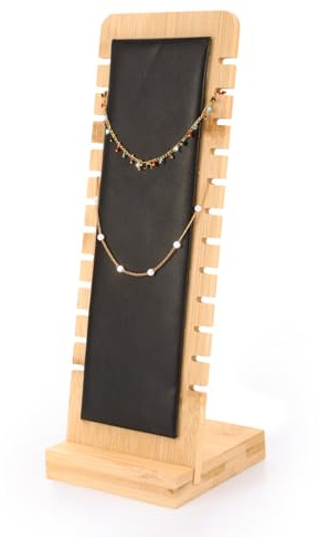 ChauLanBow Kettenständer Schmuck, Schmuckständer Schwarz, Kettenhalter Schmuck, Vertikaler Halskettenständer, Halskette Tabletop Display Boards, Jewelry Stand, Halskette Schmuckständer 12 Slots
