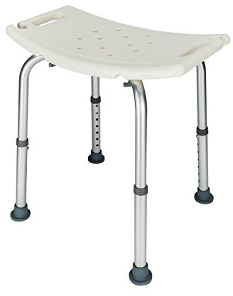 Bonnlo Shower Chair, 450LBS Bath Bench with Hand Grip, Non-Slip Bathtub Stool for Elderly Disabled, Aluminum Alloy Adjustable Height (No Back)