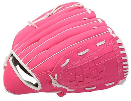 Guante de Béisbol para Niños, Diseño para Mano Izquierda, Bolsillo Profundo, Pelusa Suave, Talla 10.5in/11.5in/12in, Color Marrón y Negro/Rosa Rojo, Guante de Béisbol para Niñas