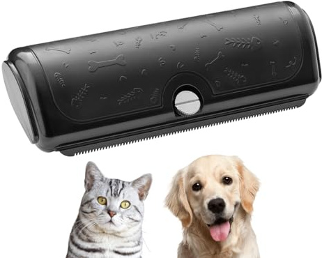 PetPog Dog Deshedding Brush for Short & Medium Coats, Black
