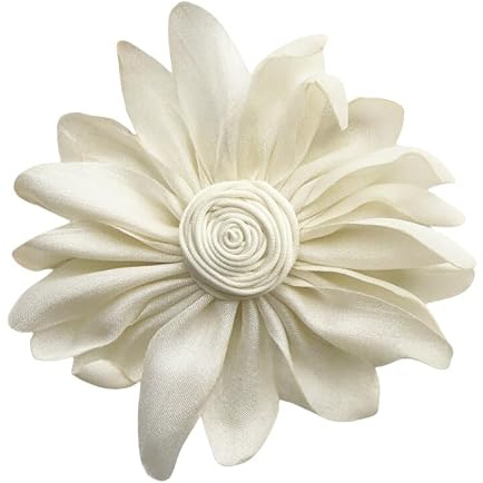 WANYI 11cm Ansteckblume Damen Große Satin Rosen Brosche Haarblumen Stereo Rose Applique Patches Blumen zum Aufnähen für Hochzeit Abschlussball Kostümzubehör