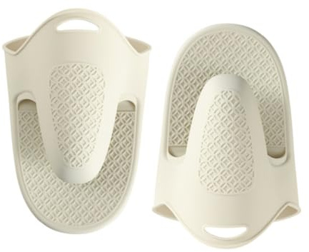 Lot de 2 gants de cuisine longs en silicone épais résistants à la chaleur pour la pâtisserie, la cuisine, le barbecue, les grillades, avec crochet gratuit (beige)