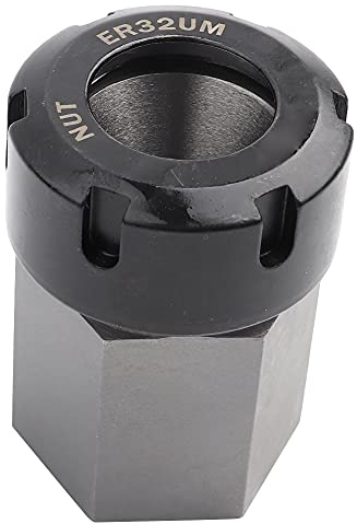 Portabrocas hexagonal ER32UM, portaherramientas de torno CNC, portabrocas hexagonal ER de acero al carbono de alta resistencia con orificios pasantes para sujeción rápida en (ER32)