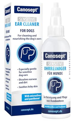 Canosept Limpiador Oidos Perros Sensitivo 75ml - Limpiador Orejas Perros - Limpiador de oídos para Perros Especialmente Suave con microplata, pantenol y extracto de Hamamelis