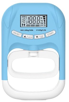 Hand Grip Tester - Battery Powered Digital Display Meter, 180kg Strength Measurement Device, Adjustable Hand Gripper Training Equipment for Muscle Recovery | Sports Exercise Office Home Gym Travel Wom