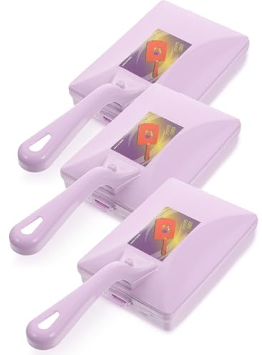 Abaodam 3 Cepillos Quitapelusas para Muebles Mango, Rodillo Giratorio, Cerdas Flexibles de Poliéster y PP, Color Púrpura, Tamaño Compacto, Adecuado para Eliminar Pelo de Mascotas