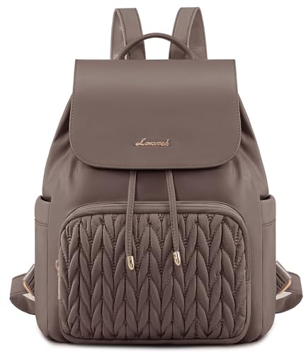 LOVEVOOK Rucksack Damen Klein, Elegant Cityrucksack Damen-rucksackhandtaschen Anti Diebstahl Tagesrucksack, Modern Rucksack Tasche 2 in 1 Womens Backpack für Schule Arbeit Wandern, Kaffeebraun