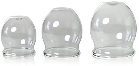 Lauschaer Glas 3er medizinisches Feuer-Schröpfglasset 50-60-70mm zum professionellen, medizinischen Feuerschröpfen mundgeblasen handgeformt