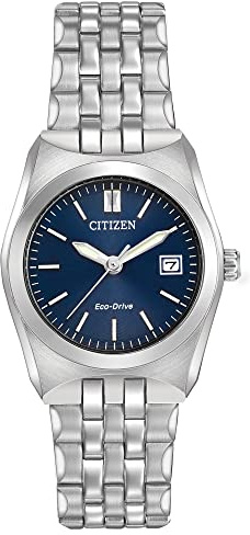 Citizen Women's Eco-Drive Corso Classic Watch in Stainless Steel, Blue Dial (Model: EW2290-54L)