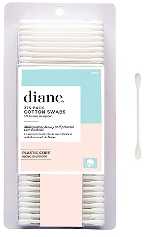 Diane Cotton Swabs, 375 ct. 1-Pack - Super Soft for Sensitive Skin, Gentle on Face, Makeup and Beauty Applicator, Nail Polish Removal, 3 inches long for Beauty, Personal Care, Crafts