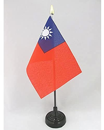 AZ FLAG Tischflagge Taiwan 15x10 cm Polyester 100D Kunststoffsockel