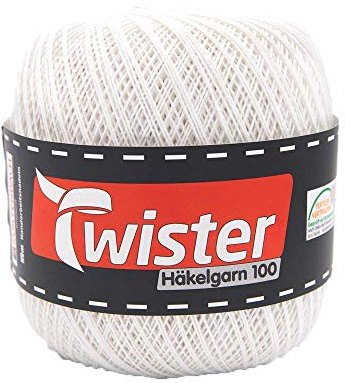 Häkelgarn Twister - Weiß - 100g