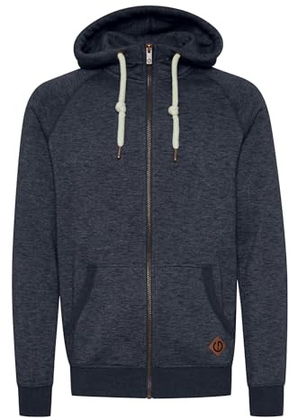 !Solid SDVitu Herren Sweatjacke Kapuzenjacke Zip-Hoodie mit Kapuze Kordelzug Kängurutasche Reißverschluss Baumwollmischung Regular fit, Größe:XL, Farbe:Insignia Blue Melange (8991)