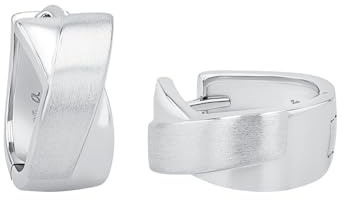 Amor Creolen 925 Sterling Silber Damen Ohrschmuck, 1,4 cm, Silber, Kommt in Schmuck Geschenk Box, 9906369