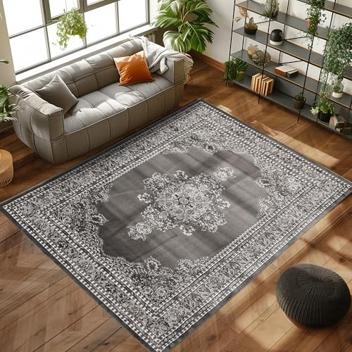 Orientmatta med klassisk design, vävd matta med orientaliska mönster för vardagsrummet, Färg: Grå, Storlek: 240 x 340 cm