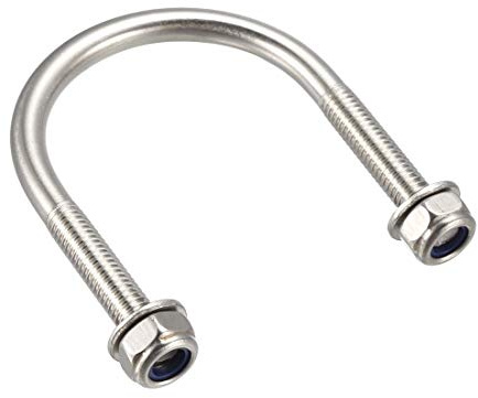 sourcing map 4 Stück U-Bolzen Bügelbolzen Bügelschrauben 1,5 (38 mm) Innenbreite 58 mm Länge M6 304 Edelstahl mit Muttern Unterlegscheiben