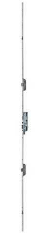 FERCO - Boîtier de Serrure Encastrable Fercomatic à Cylindre - Axe 50 mm - 5 Points - H. 2150 mm - Verrouillage Automatique - Réversible - Têtière Carrée - Compatible Bois et PVC - Gris