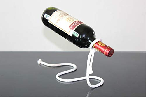 Fantes - Porte-bouteille en acier inoxydable flottant en corde magique pour bouteille de vin - Cadeau fantaisie pour décoration de cuisine Magic Rope