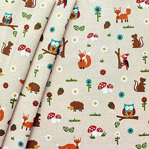 STOFFKONTOR Dekostoff Buntes Waldleben Farbe Natur