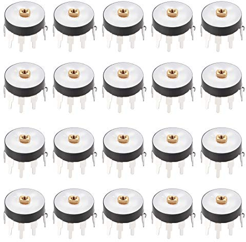 sourcing map 20 Stück Rad für Duplex Potentiometer mit Schalter 50k Ohm Varistor Single Kreis