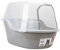 Petphabet large Cat Litter Tray Toilet Box gray, 63x48x43cm, Jumbo Hooded Cat Litter Tray with lid Extral Large Litter Box XXL Pet Litter Tray Gray