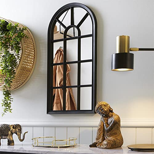 Biznest Window Style Wall Mirror Simply Stylish Decor Mirror Black Wall Window Mirror INDOOR/OUTDOOR 69X 34Cm