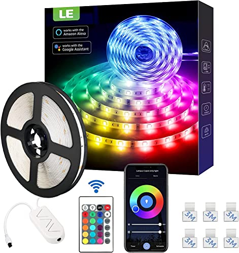 LE LED Strip Alexa, 5M LED Streifen, IP20 Smart LED Leiste inkl. Fernbedienung, Bluetooth WiFi 5050 LED Band Lichterkette für Haus,Küche,Party,TV, Lichtband Kompatibel mit Alexa, Google Home