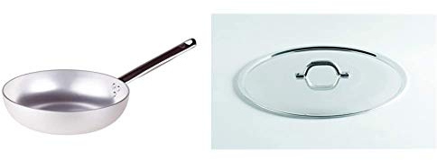 Pentole Agnelli ALMA111B32 Padella Alta per Saltare, Manico Tubolare, Alluminio Professionale, 32 cm & Fama2932 Coperchio In Alluminio, 32 Cm, Argento.