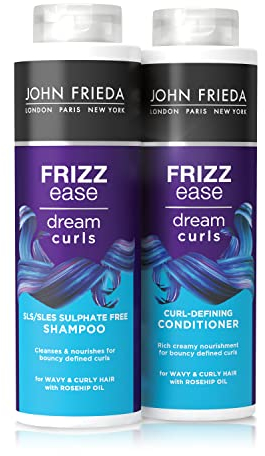John Frieda Frizz Ease Dream Curls Shampoo & Conditioner Duo Pack 2 x 500ml, Haircare Bundle for Curly, Wavy Hair, Anti-Frizz Haircare Set for Curls