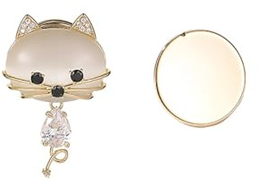 Broche Magnétique En Forme De Chat En Strass Pour Femme Et Fille - Tendance - Délicat En Forme De Goutte d'Eau - Doré - Mignon Animal Pour Robe De Costume Écharpe Bijoux Cadeau De Noël Et d'Hiver