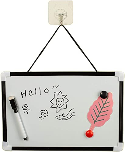 JKG® Small A4 WHITEBOARD - Mini Whiteboard and Pen | Dry Wipe Notice Memo Board | Eraser & 2 Magnets - Portable Desk Magnetic Accessories | Magnetic Wall Board for Kids | Kids Whiteboard