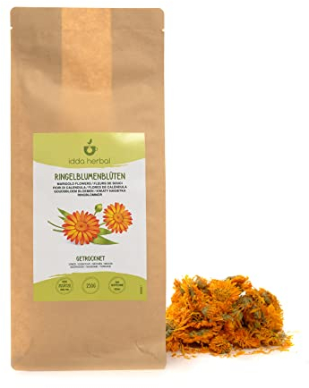 IDDA Herbal Calendula Tisane 250g, Fleurs de Souci Séchées, Fleurs de Calendula, Thé en Vrac