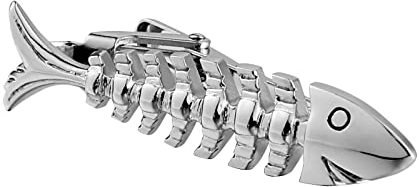 Aotiwe Pince À Cravate pour Homme, Bijoux Homme Mariage Arête de Poisson Argent Acier Inoxydable pour Business Commercial