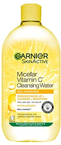 Garnier Micellar Vitamin C Water For Dull Skin 700ml, Brightening & Glow-Boosting Face Cleanser & Makeup Remover