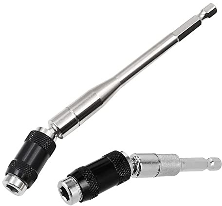 2 Stück Schwenkbarer Bitspitzenhalter Pivot Drill Bit Holder Bohrspitze | Saipor Verlängerungs-Bithalter Magnetspindel 1/4 Zoll Sechskantschaft Schnellwechsel für Akkuschrauber 88+145mm Länge