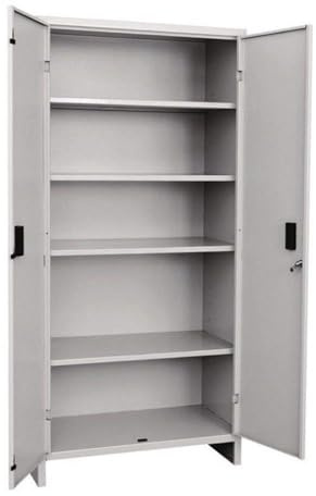 MONDO VIRO Besenschrank aus Metallblech, 2 Türen, 3 Einlegeböden, abschließbar, 60 x 40 x 180 cm
