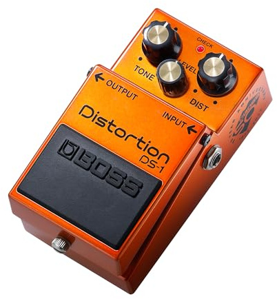 BOSS DS-1-B50A Distortion-pedal | Kompakt 50-årsjubileumspedal i begränsad upplaga | Metallic-finish, silverfärgad tumskruv, guldfärgade rattar och 50-årsjubileumssymbol
