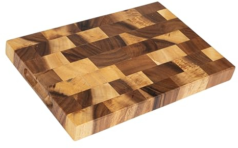 Creative Co-Op Suar Wood End Grain - Tabla de cortar y queso rectangular, color natural