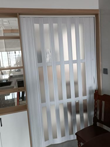 Schiebetür Falttür falttüren innentüren Innenbereich Der Mattierten Durchsichtigen Falttüren, Aluminium- Und Acryl Akkordeon Schiebetür Für Flur, Küche, Speisekammer, Badezimmer Und Privatsphäre ( Col