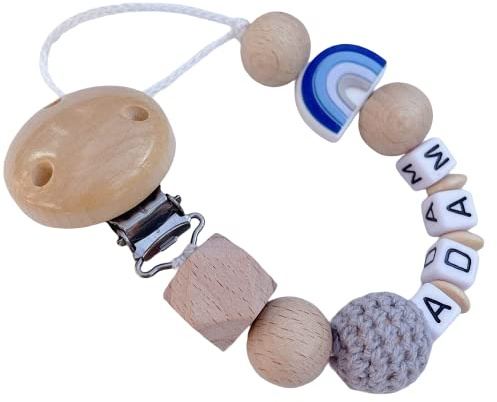 personalisiertes baby geschenk mit Namen personaliertesgeschenk mit Namen für Mädchen oder Junge Baby Geschenk personalisiert zur Geburt & Taufe mehrere Modelle (Blau Regenbogen)