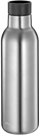 cilio Termo Deluxe | Botella térmica de acero inoxidable | 360° | Sistema de doble pared | a prueba de roturas y fugas | 18 h caliente y 24 h frío | 450 ml, altura: 23 cm | acero inoxidable