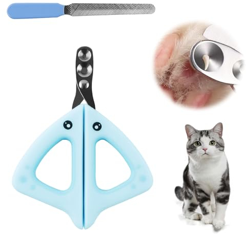 Luckwaii Krallenschere Katzen, Krallenschere Kaninchen mit 2-3mm Loch Katzenkrallen Schneider krallenschere Krallenschere für Kleine Hunde Hasen Meerschweinchen, Nagelschere Katze Mit Krallenfeile