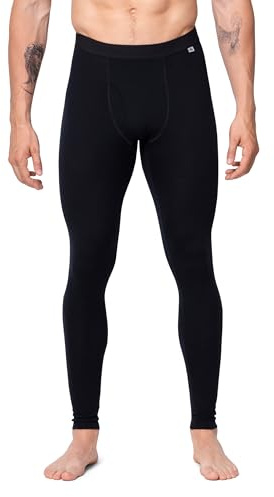 DANISH ENDURANCE Tights i Merinoull för herrar, Långkalsonger, Underställ, Med gylf, Svart, XL