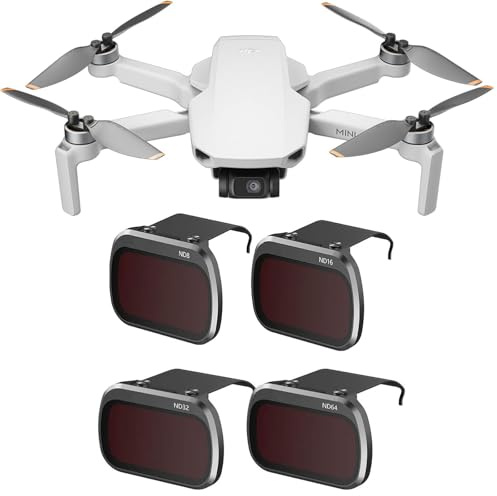Uvafly Mini 4K ND-Filter, Filterset für DJI Mini 4K/Mini 2 SE/Mini SE/Mini 2/Mavic Mini Drohnenzubehör 4er Pack (ND8/ND16/ND32/ND64)