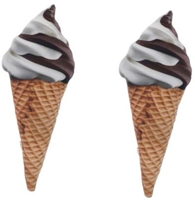 PRETYZOOM 2St Kissen gefälschte Schokolade realistisches Plüschtier Requisiten falsches Brot Spielzeug Simulation Eiswaffel entzückende Eiscremepuppe Couch- pp Baumwolle