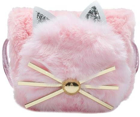 WRITWAA Handtasche Mit Plüschkatze Für Mädchen Umhängetasche Für Jungen Und Mädchen Für Den Täglichen Gebrauch