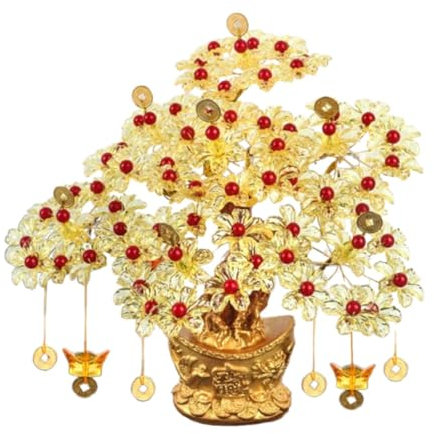 LOVIVER Geldbaum-Statue, Feng Shui-Figur, Segensornament, chinesische Glücksdekoration für Party, Geschäft, Zuhause, Schlafzimmer, Schrank, Style B