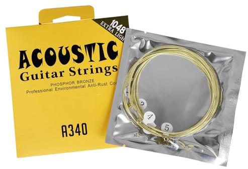 6 x Folk-Gitarrensaiten aus Stahl für Akustikgitarre mit 6 Saiten für klassische Gitarren, Zubehör, leistungsstark und langlebig